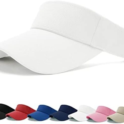 BLURBE Sun Visor Cap – Women Ponytail Baseball Cap, Sport Outdoor Plain Visor Cap, Adjustable Twill Golf Tennis Visor Hats for Men White  Amazon.co.uk Fashion