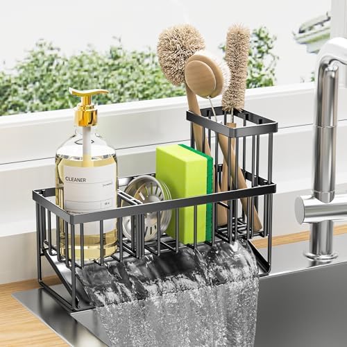 Cisily Kitchen Sink Caddy, Sponge Holder for Kitchen Sink